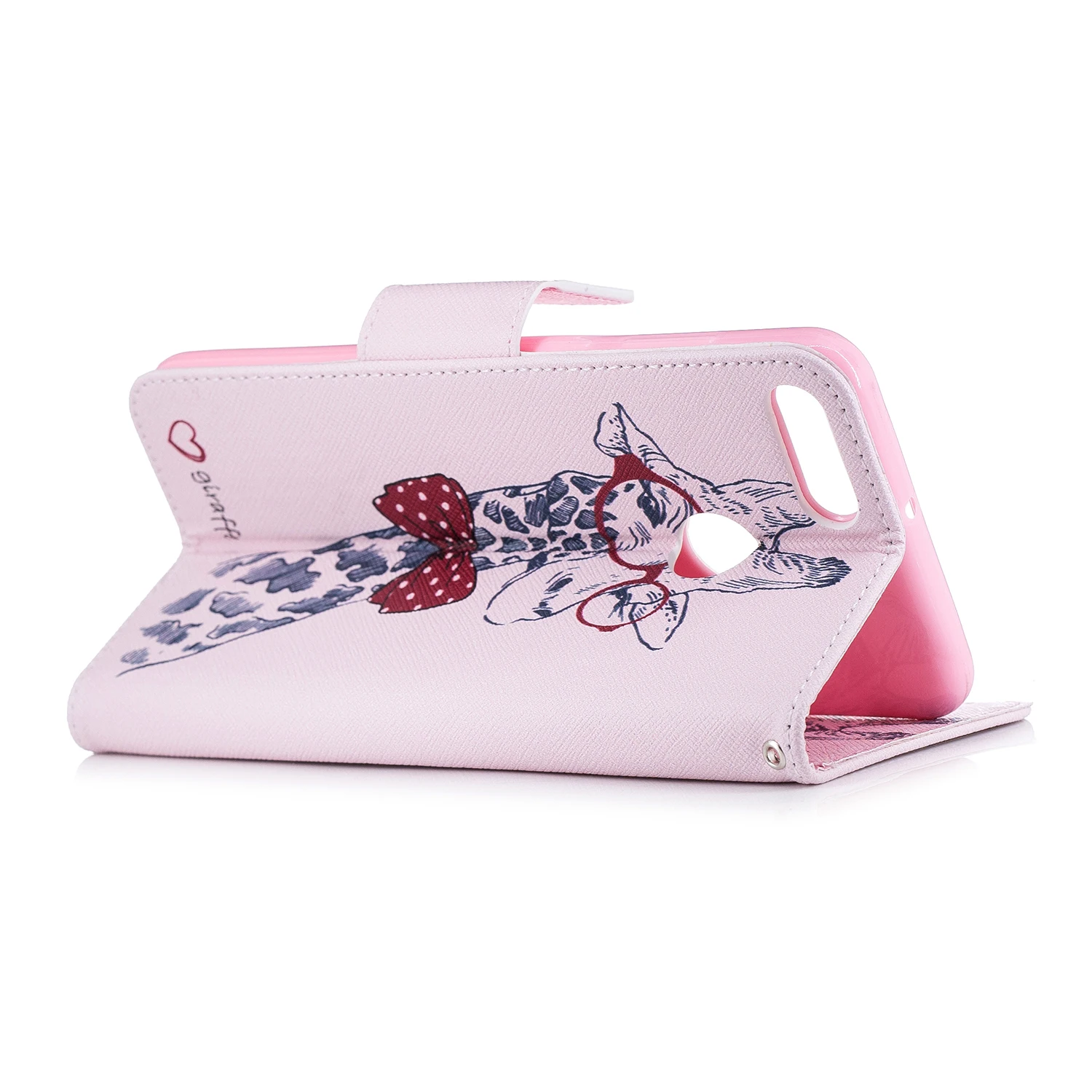 for Huawei Y9 (2018)/ Enjoy 8 Plus Case Lovely Cute Painted Flip Folio Leahter Cover Wallet Stand Holder Phone Protective Bag | Мобильные