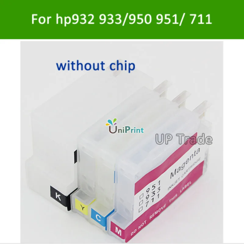 До 10 комплектов для картриджа HP932 без чипа многоразовый картридж 932 950 951 711 ciss XL