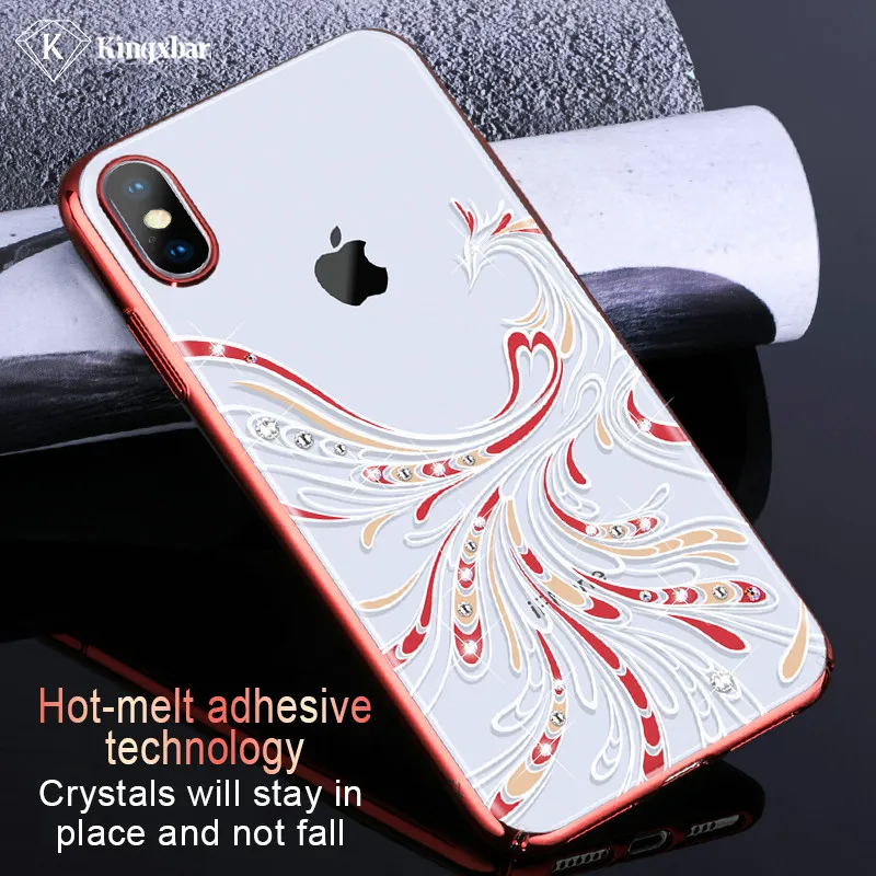 KINGXBAR крышка для iPhone Xs Роскошный прозрачный футляр Max случае кристаллами от Swarovski