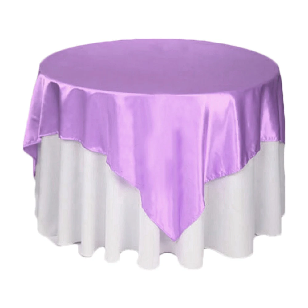 light purple 5 шт./лот квадратный 145*145 см красный/белый/черный разноцветный атласная Скатерть для украшение для свадебного банкета вечерние Декор покрытие стола - Цвет: light purple