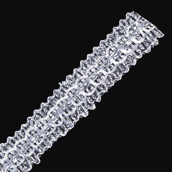 Плетеная кружевная лента Серебряная металлическая отделка украшение аппликация