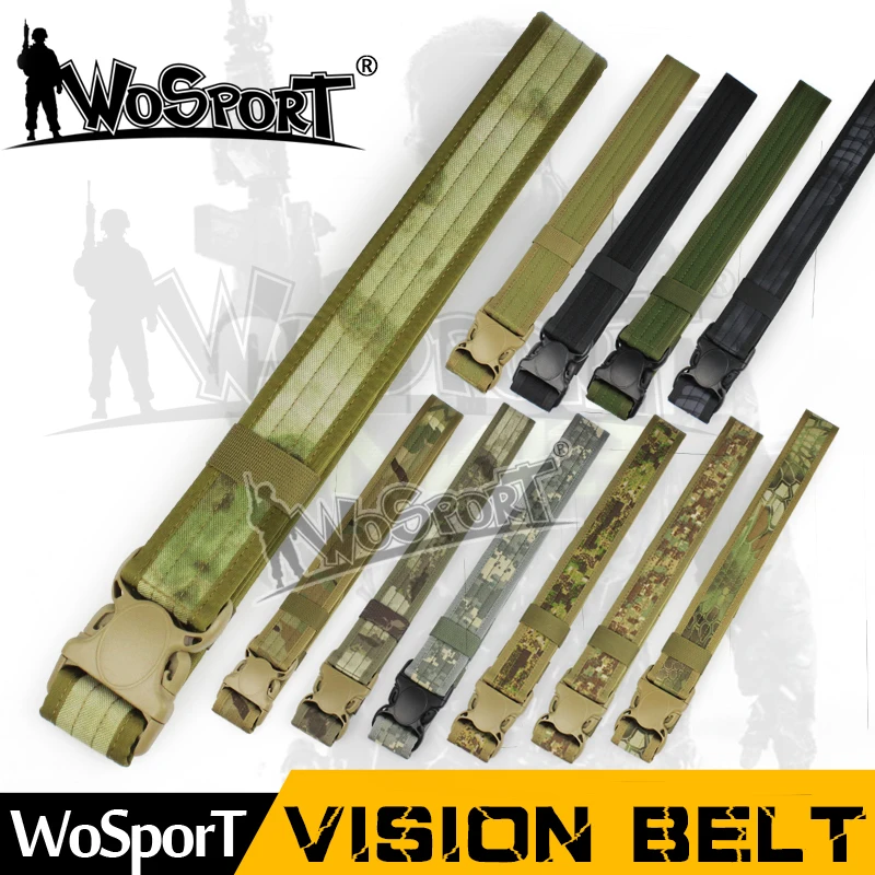 

WOSPORT New Outdoor Tactical Belt Airsoft Combat Military Army Tactical Sash CS Game Camo Polyester Camouflage Vision Belt