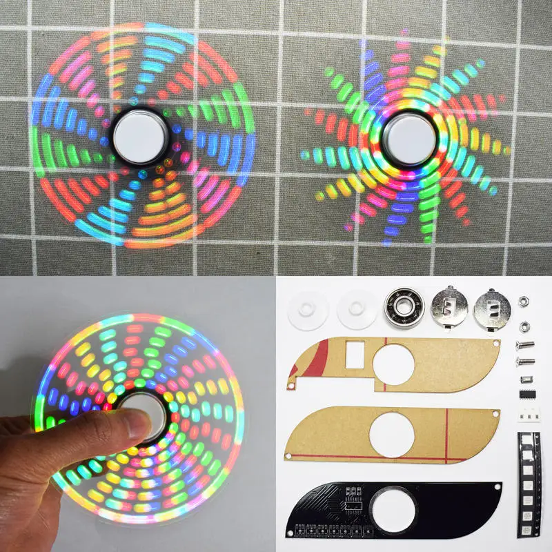 DIY полный цвет вращающийся POV светодиодный электронный комплект 5050 RGB ручной