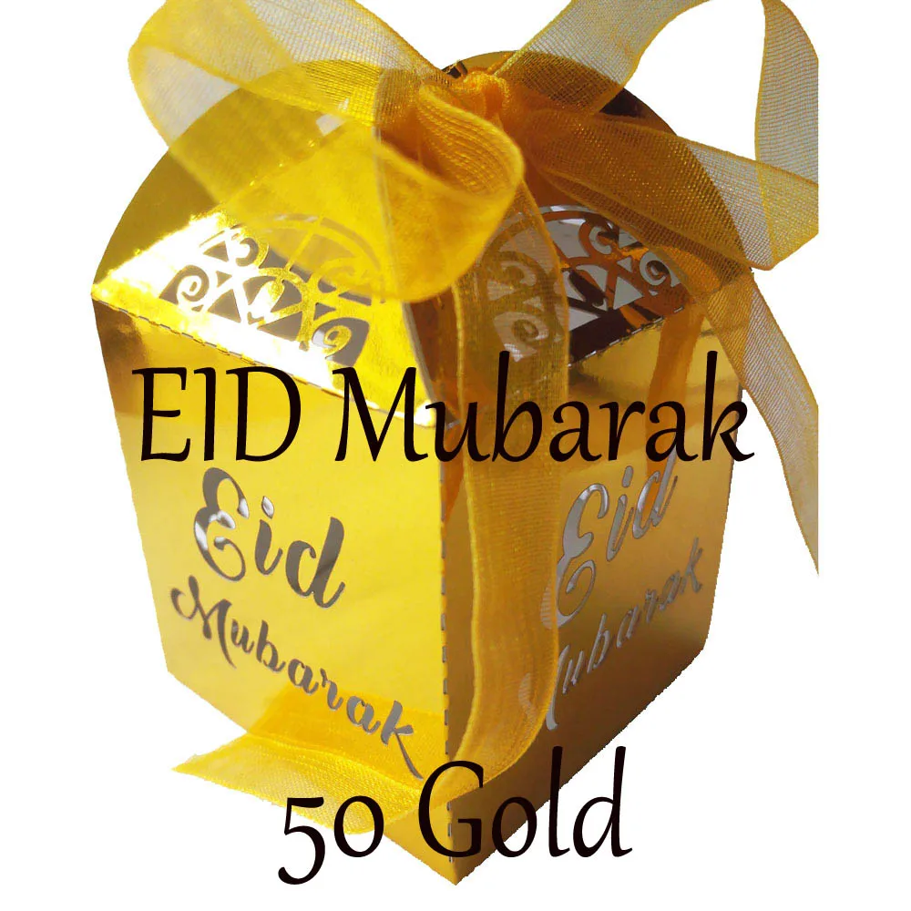 50 Mirror Gold 50 шт. 5*5*8 см зеркало золото серебро 3 omra Moubaraka Omra Мубарек Umrah Мубарак коробка для конфет ИД Мубарак украшение Вечерние - Цвет: 50 Mirror Gold