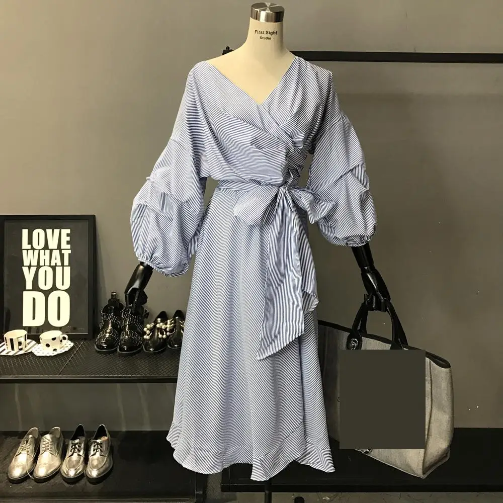 Женское платье GETSRING повседневное облегающее в полоску с треугольным вырезом и