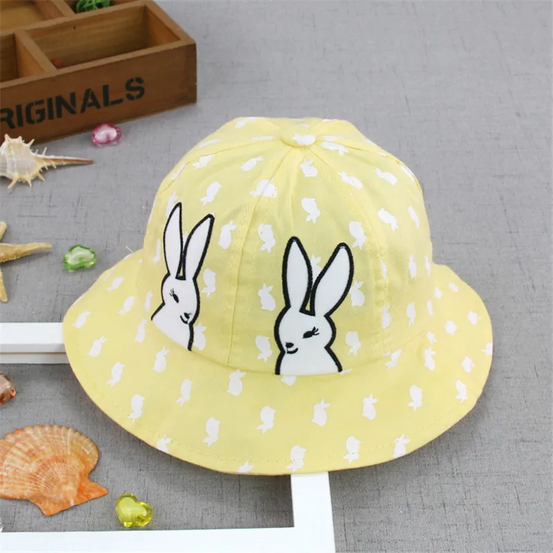 Модная шляпа с заячьими ушками для маленьких девочек Летние детские шапки