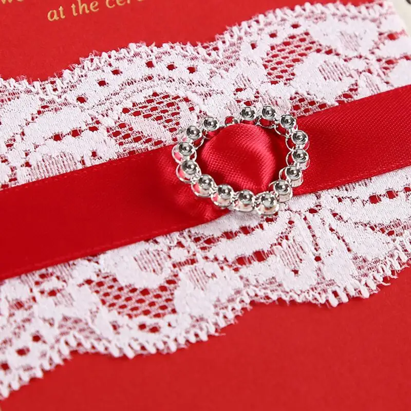 20 шт./лот Романтические свадебные приглашения персональные кружевные складные