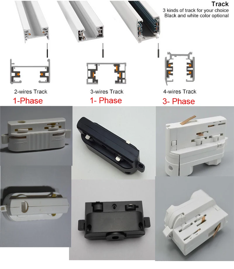 

2 wires 3 wires 4 wires 3 phase LED Track Rails Fixture Rail for Track Light Universal Rails 1M/pcs Free Shipping