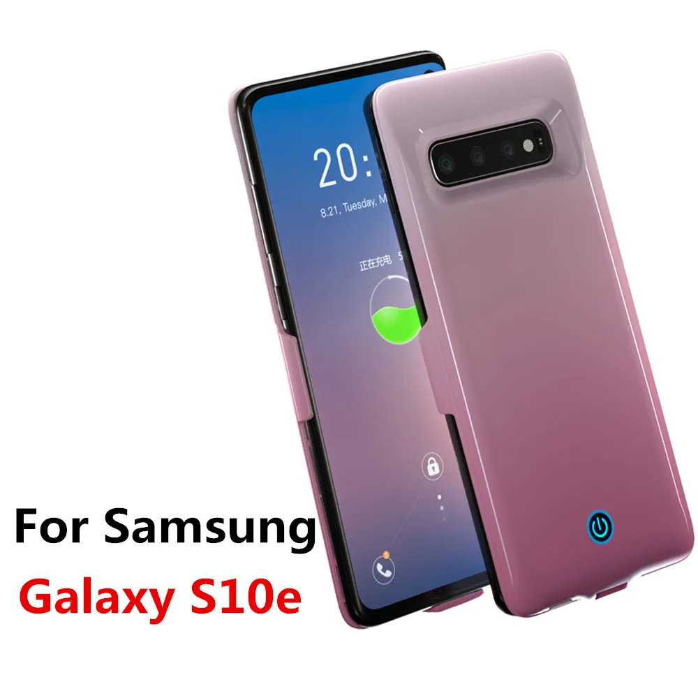 7000 мАч чехол для зарядного устройства для samsung Galaxy S10 Plus чехол для аккумулятора 6000 мАч Внешний внешний аккумулятор чехол для зарядки для samsung S10e - Цвет: Pink for S10e