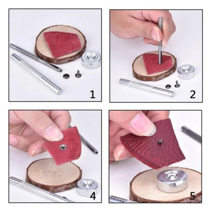 Кожаные заклепки с двойной крышкой трубчатые металлические шпильки фиксирующим