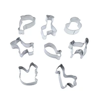 8 pcsset cute animal biscuit mold diy cookie cutters fondant cake decorating tools