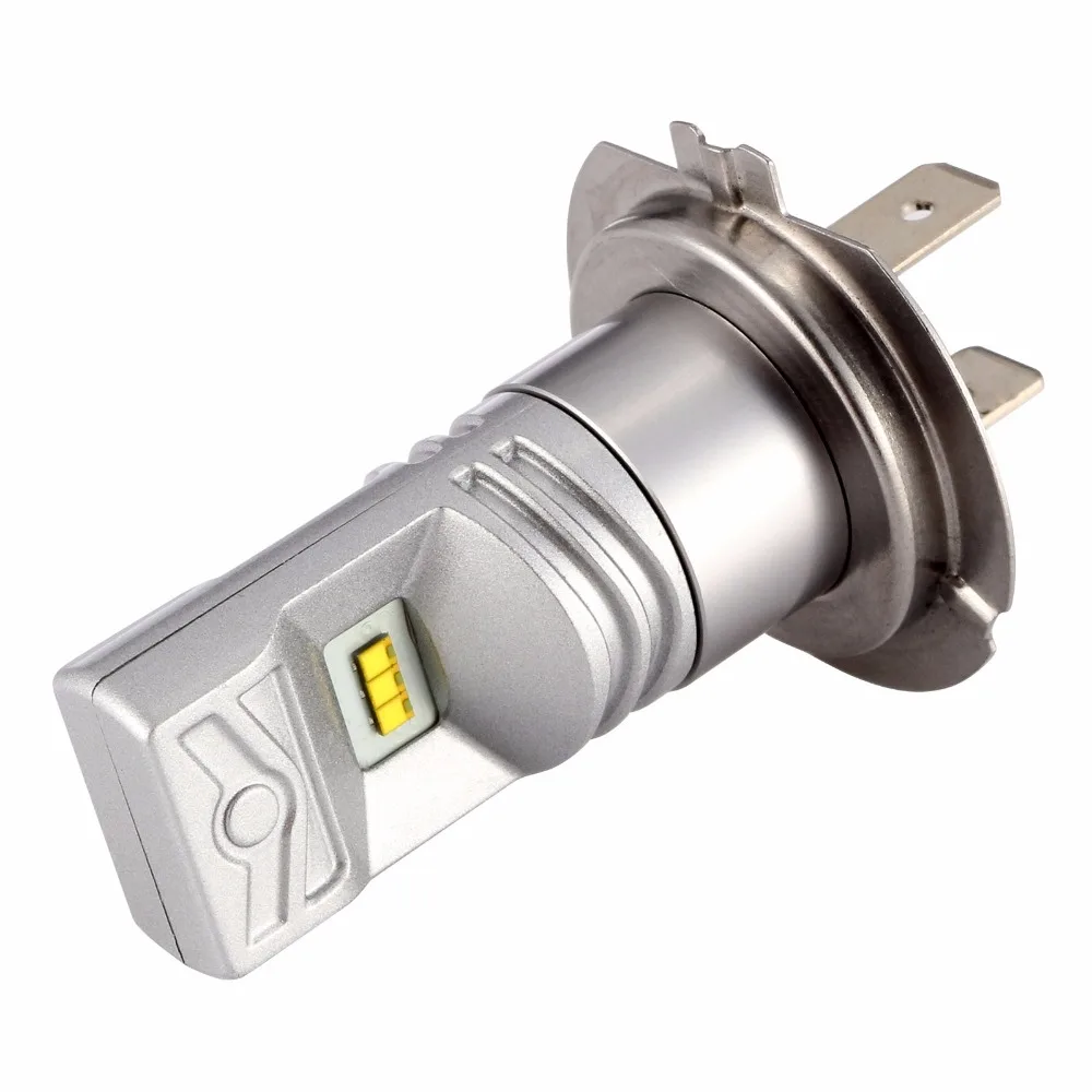 

2Pcs H7 LED Bulb 80W 1600LM White 6000K High Power Fog Lights DRL Daytime Driving Bulbs 2-Sided Total 6PCS CSP LED Chips