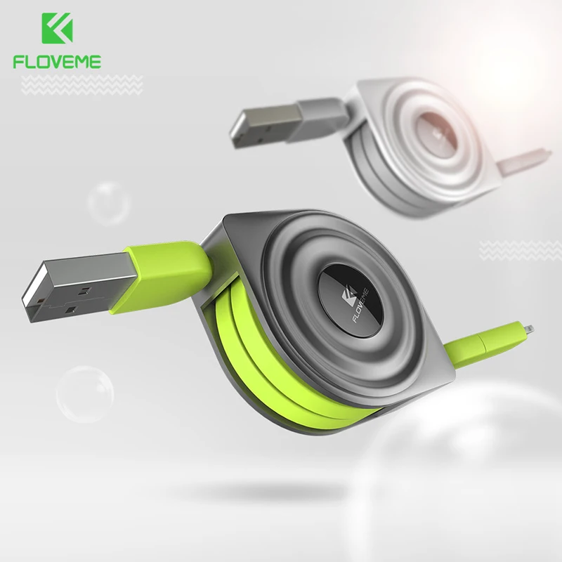 2 in 1 Dual Retractable Portable Fast Charging Telescopic Cable Wire for Apple Mobile Phone Charger Cord Adapter Micro USB | Мобильные