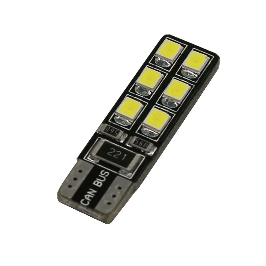 Автомобильные светодиодные лампы CANBUS T10 W5W 12 светодиодов 3528 SMD белые красные