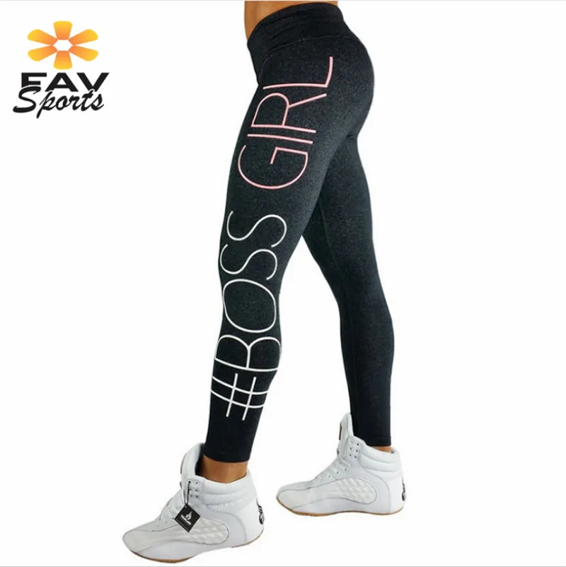 Workout Sports Running Jogging Women Letter Printed Yoga Pants Elastic seamless Leggings Slim Training Tights | Спорт и развлечения