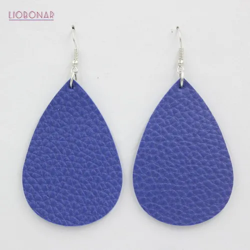 Color 4-Navy Blue Модные трендовые серьги из кожи темно-синие каплеобразные серьги легкие серьги из кожи для женщин молодых девушек bijoux - Окраска металла: Color 4-Navy Blue