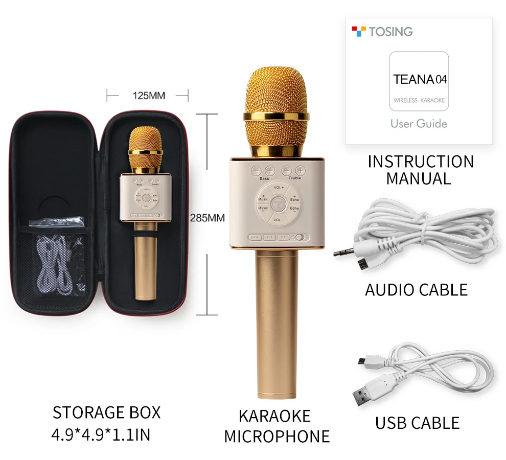 Петь Q9 04 Беспроводной караоке микрофон Bluetooth Динамик 2 в 1 ручной петь и Запись
