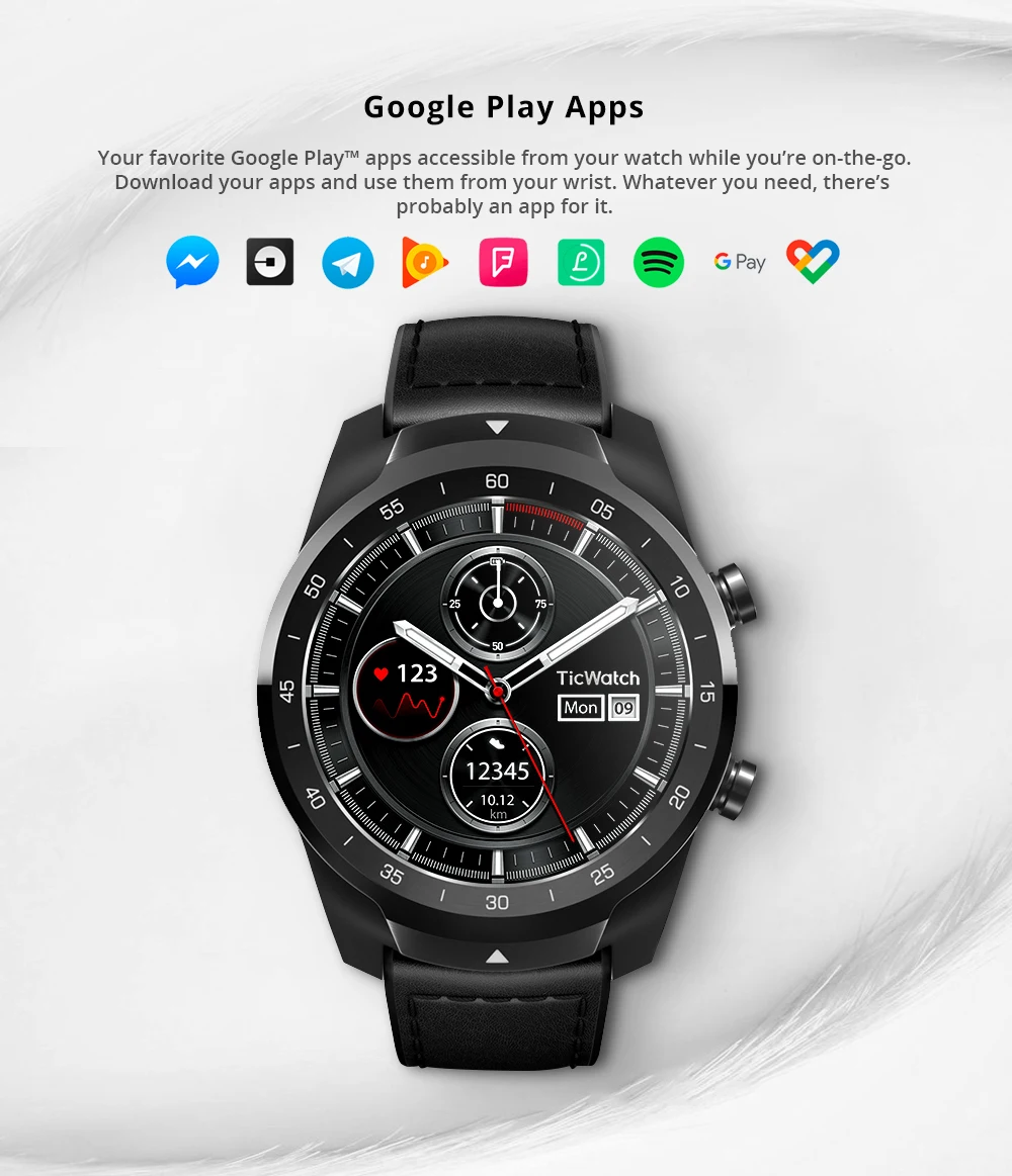 Ticwatch Pro Bluetooth Смарт часы gps часы IP68 водонепроницаемый Поддержка NFC платежей/Google Assistant носить ОС Google