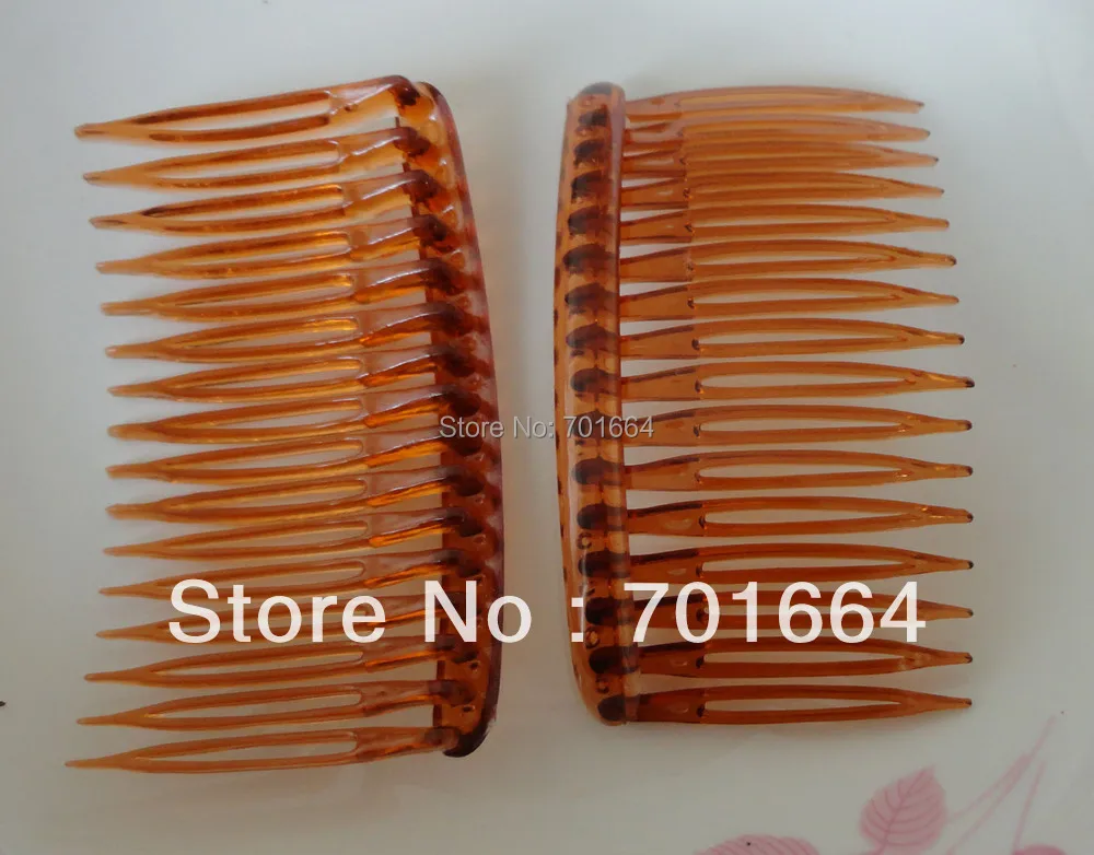 

10PCS 5.0cm*8.0cm 16teeth clear tan color Plain Plastic Hair Combs for diy hair accessories,side comb wholesales