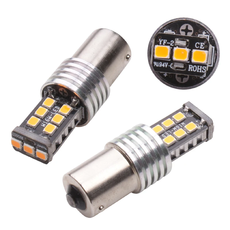 10 шт. S25 1156 BA15S BAU15S py21w светодиодный T20 7443 1157 BAY15D 2835 15Smd лампы для автомобильных