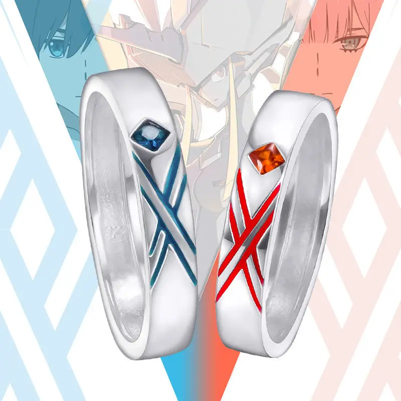 Новое кольцо DARLING in the FRANXX пара серебряных колец 925 пробы подарок для косплея