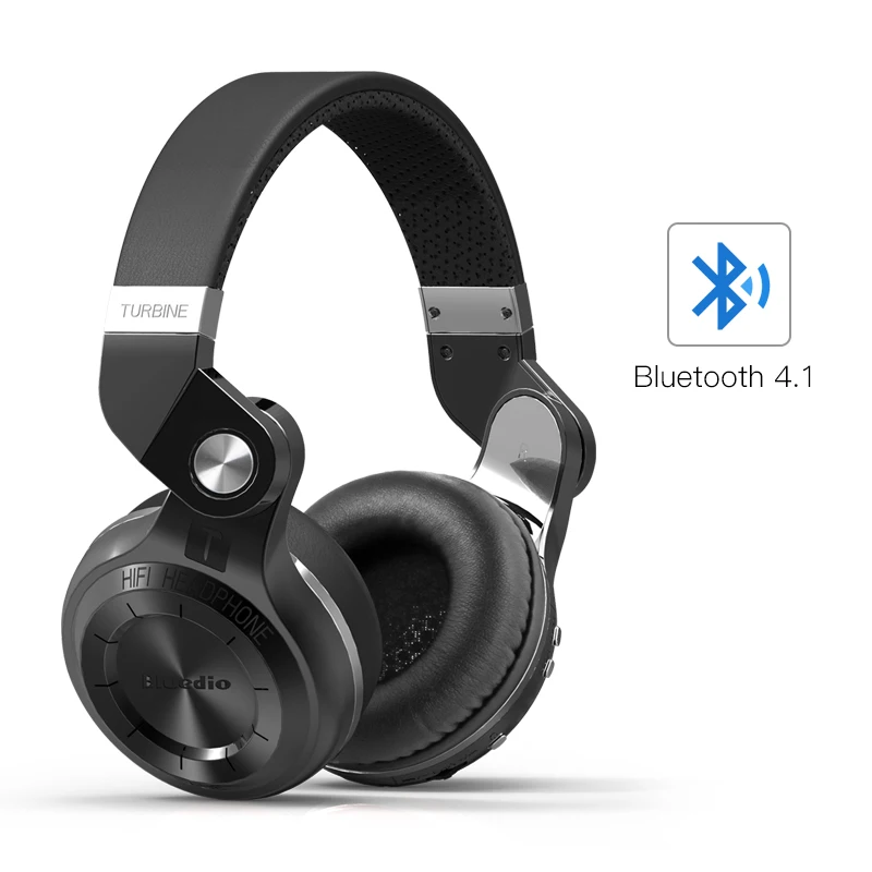 Bluedio T2S Bluetooth наушники складные BT 4.1 Беспроводные сбасом bluetooth гарнитуры-наушники для музыки телефона xiaomi - Цвет: Black