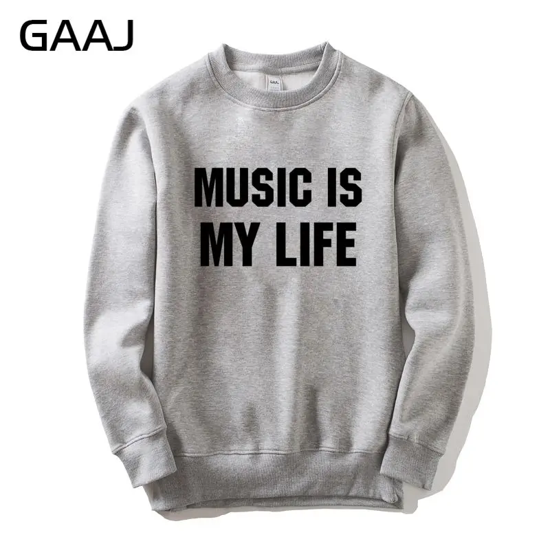 Свитшот GAAJ Music is my life для мужчин и женщин хлопковый Повседневный тренировочный