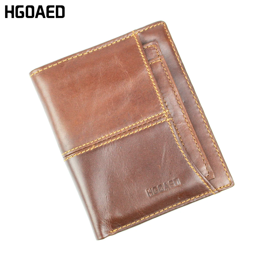Hgoaed 100% Высокое качество корова натуральная кожа мужские кошельки мода