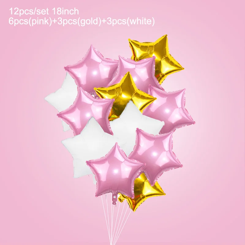 Pink balloon set 2 1 Набор детских воздушных шаров на день рождения, для мальчиков/девочек, с буквами, фольгированные воздушные шары «сделай сам», детские украшения, вечерние принадлежности - Цвет: Pink balloon set 2