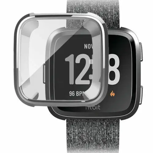 EastVita Мягкий ТПУ чехол s Для Fitbit Versa Полный экран протектор Силиконовый чехол для Fitbit умные часы Versa чехол - Цвет: Silver