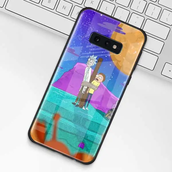 Рик и Морти чехол из закаленного стекла для samsung Galaxy S10 S10e S9 S8 S10 Plus Note 9 A50 A30 - Цвет: 015