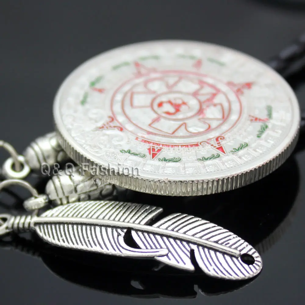 Мужской кожаный галстук-бабочка Aztec с календарем в западном стиле | Аксессуары