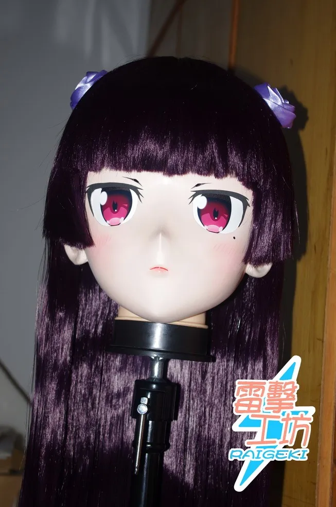 (KM91810)Top Quality Handmade Female Resin Full Head Cosplay Japanese Role Play Gokou Ruri Anime Kigurumi Mask Crossdresser Doll |