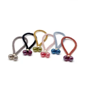 Милые эластичные резинки для волос для девочек, держатели для хвоста, Psychedelic, звездное небо, бусы, плюшевая веревка для волос, головной убор, аксессуары для волос