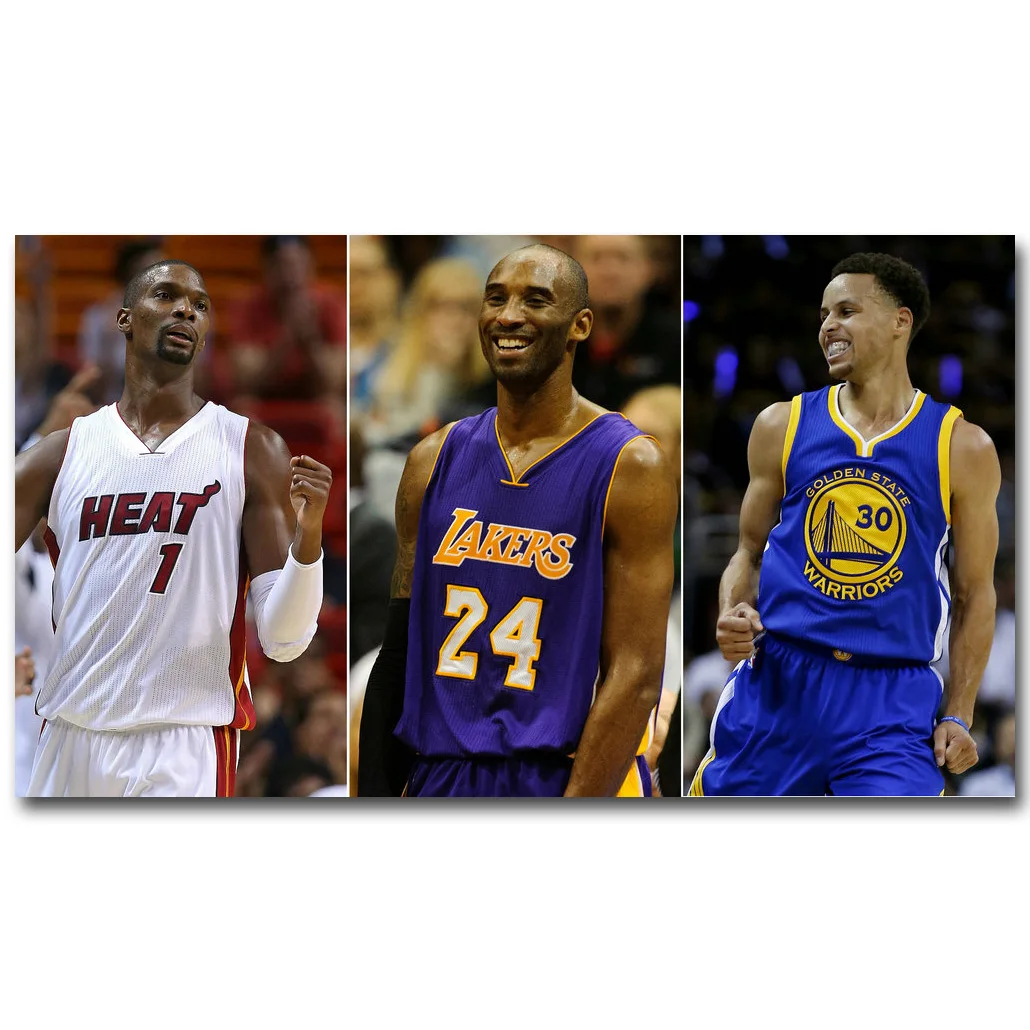 Баскетбольный MVP Stephen Curry Kobe Bryan художественный постер из шелковой ткани с принтом