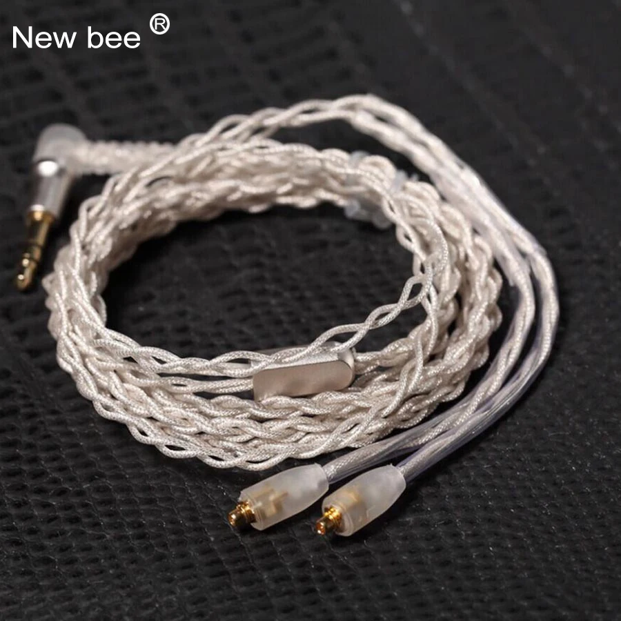 Новый Улучшенный MMCX кабель для наушников bee Для Shure SE215 SE425 SE535 SE846 посеребренный