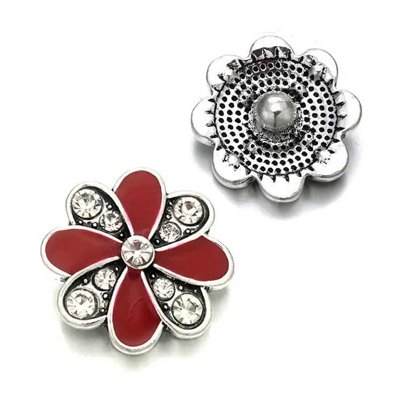 Wholesale w440 Flower 3D 18mm 20mm metal snap button for Bracelet Necklace Interchangeable Jewelry Women accessorie findings | Украшения и