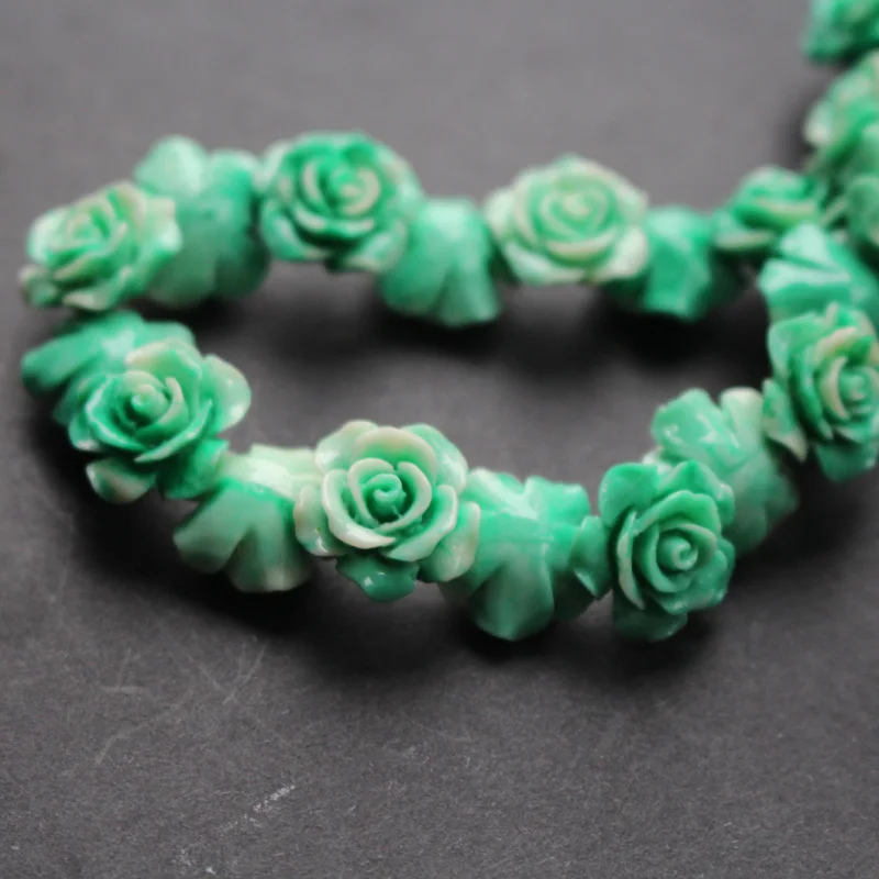 Green 10 шт. 15 мм двойные цветные коралловые бусины Camelia коралловые Цветочные бусины кабошон разноцветные для изготовления ювелирных изделий - Цвет: Green