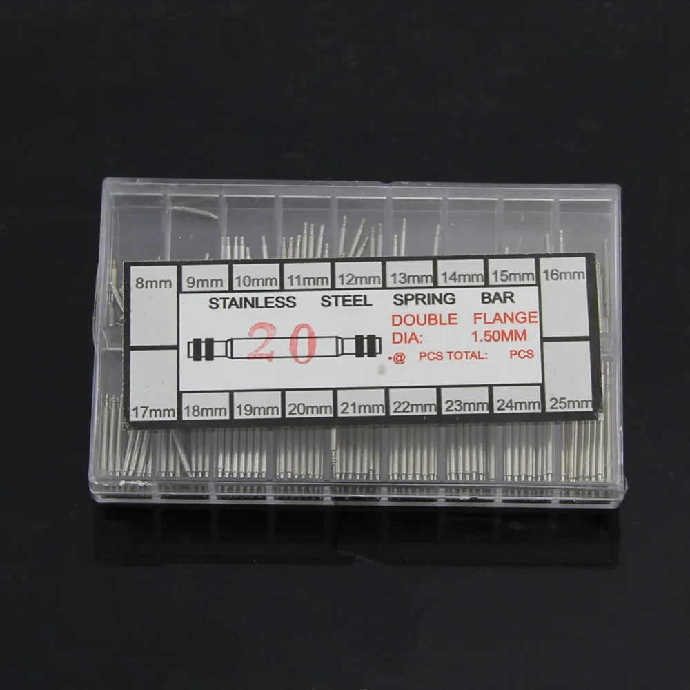 

360PCS 8-25mm Stainless Steel Watch Band Spring Bars Strap Watchmaker Link Pins