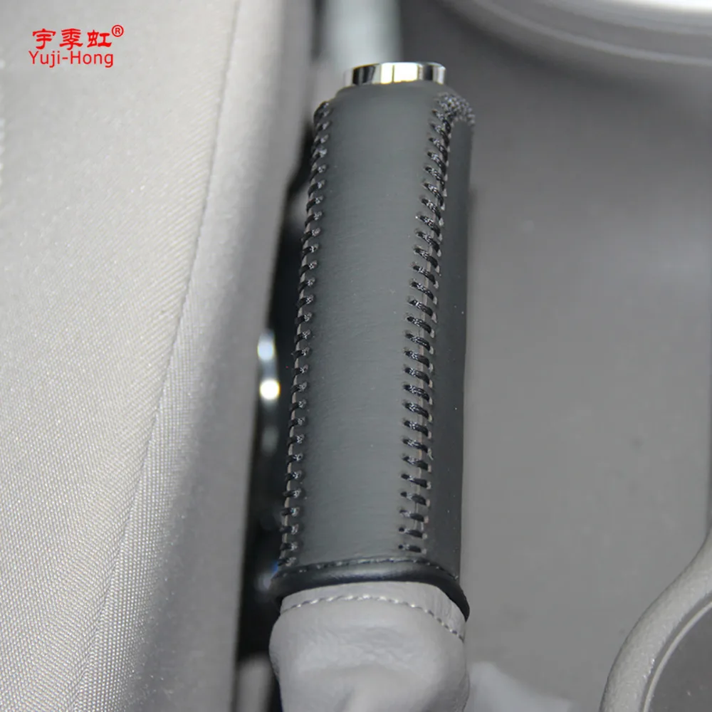 

Yuji-Hong Car Handbrake Covers Case for Chevrolet Cruze 2015 Genuine Leather Auto Handbrake Grips Cover Black/Red thread