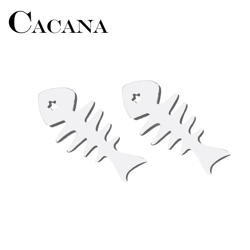 Женские и мужские сережки-гвоздики CACANA из нержавеющей стали золотистого