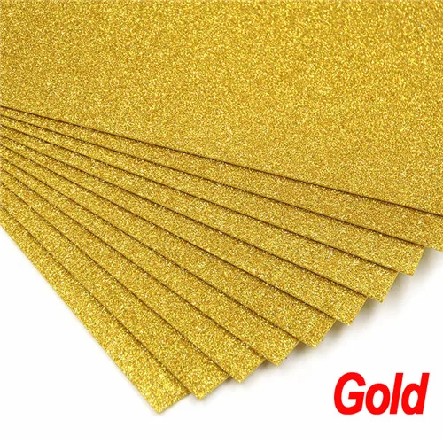 Gold 10 шт./лот 20*30 см губчатая бумага блестящая вспышка ручной работы EVA пены бумажные листы детский сад DIY Ремесло бумажные листы без клея - Цвет: Gold