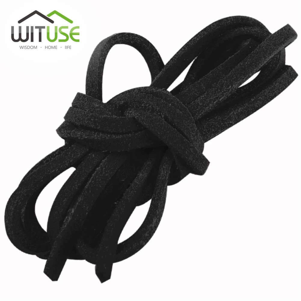 black WITUSE дешево! Плоская Искусственная Замша корейский бархат кожаный шнур DIY веревка нить ювелирных изделий декоративные принадлежности для рукоделия 3 мм - Цвет: black
