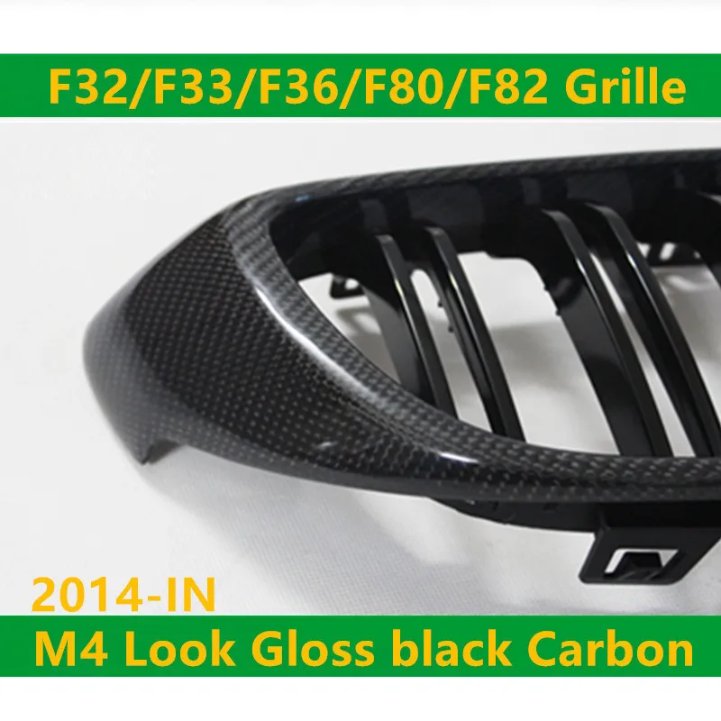 F32 F33 Передняя решетка для почек из углеродного волокна BMW M4 F82 M3 F80 F83 2014 + 428i 420i