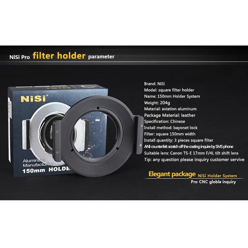 

NiSi 150mm Filter Holder Pro Square Filter Aviation Aluminum Quick Realise Square Holder For Canon TS-E-17mm lens