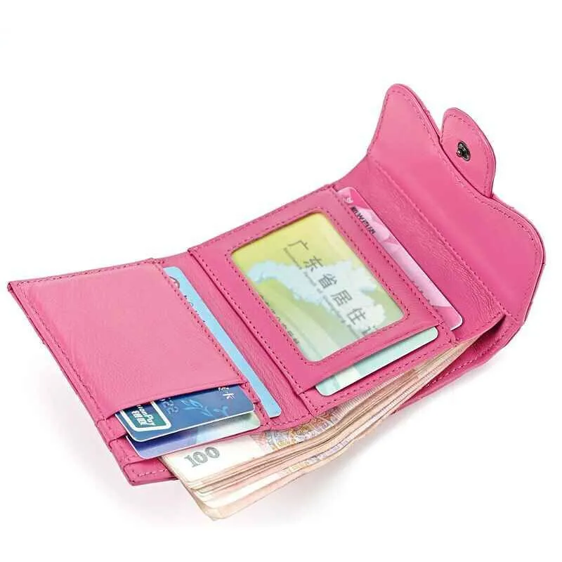 Женский маленький кошелек из овечьей кожи короткий дизайнерский высокого