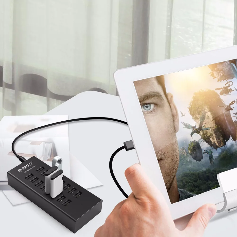 ORICO usb-хаб 16 портов промышленные USB2.0 концентраторы USB Дубликатор с 12V2A адаптер питания для Apple Macbook Air ноутбук ПК планшет