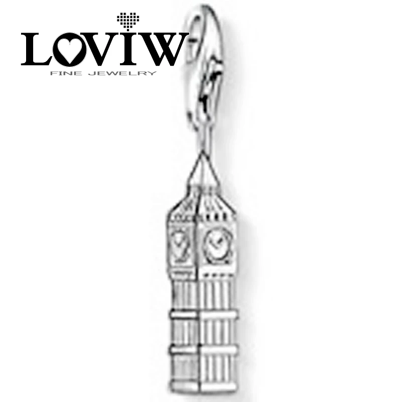 2017 Женский Стиль Лондон Биг Бен кулон Серебряный клуб Классический Шарм подходит