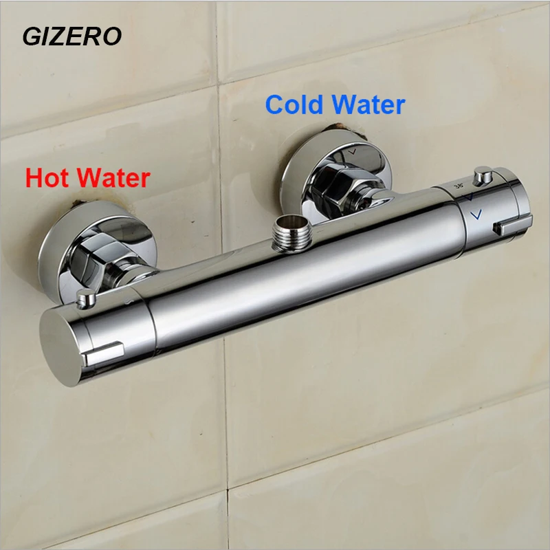 

Thermostatic shower faucet mixing valve wall mounted chrome brass polished bathroom shower set thermostaat kraan douche ZR958
