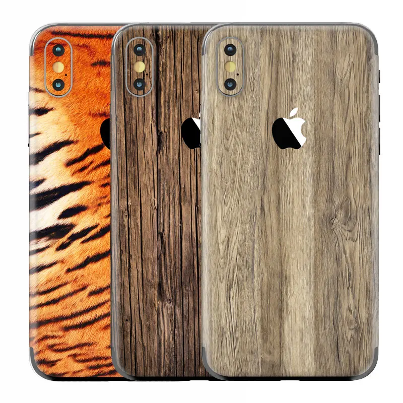Текстура древесины Дизайн наклейки для iphone х задняя пленка защитная крышка X 10